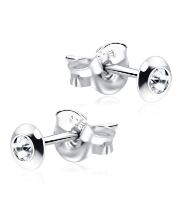 Bezel Set Stone Stud Earrings STF-61