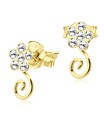 Stone Set Flower Shaped Stud Earrings STF-62