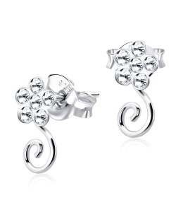 Stone Set Flower Shaped Stud Earrings STF-62