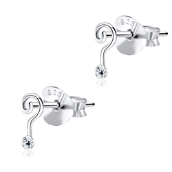Question Marks with Stone Stud Earrings STF-71
