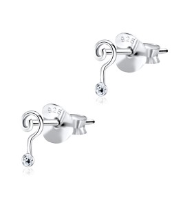 Question Marks with Stone Stud Earrings STF-71