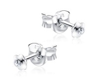 Stone Set Flower Shaped Stud Earrings STF-74