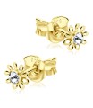 Stone Set Flower Shaped Stud Earrings STF-76