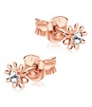 Stone Set Flower Shaped Stud Earrings STF-76