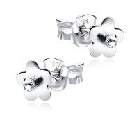 Stone Set Flower Shaped Stud Earrings STF-77