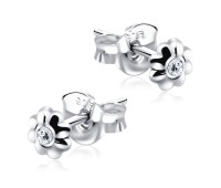 Stone Set Flower Shaped Stud Earrings STF-78