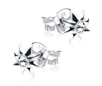 Stone Set Flower Shaped Stud Earrings STF-87