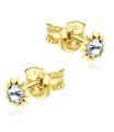 Bigger Stone Set Sunflower Shaped Stud Earrings STF-89