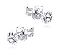 Bigger Stone Set Sunflower Shaped Stud Earrings STF-89