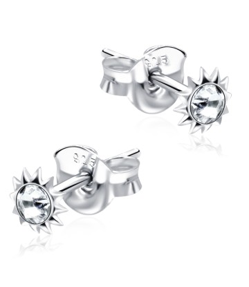 Bigger Stone Set Sunflower Shaped Stud Earrings STF-89