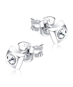 Stone Set Square Shaped Stud Earrings STF-91