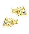 Stone Set Triangle Shaped Stud Earrings STF-92