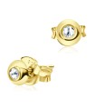 Stone Set Circle Shaped Stud Earrings STF-96