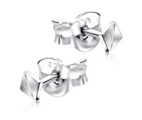 Pyramid Silver Studs Earrings STF-362