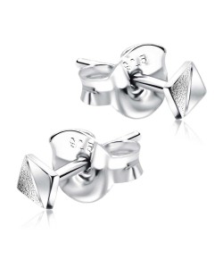 Pyramid Silver Studs Earrings STF-362