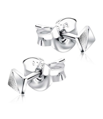 Pyramid Silver Studs Earrings STF-362