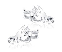 Stud Earring M Shape STL-M