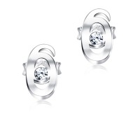 Stud Earring M Shape STL-O