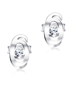 Stud Earring M Shape STL-O