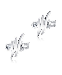 Stud Earring W Shape STL-W