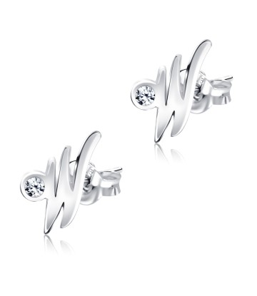 Stud Earring W Shape STL-W