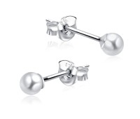 Stud Earring Plain Pearl STP-11