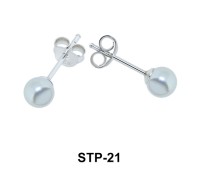 Stud Earring Smooth Pearl STP-21