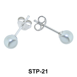 Stud Earring Smooth Pearl STP-21