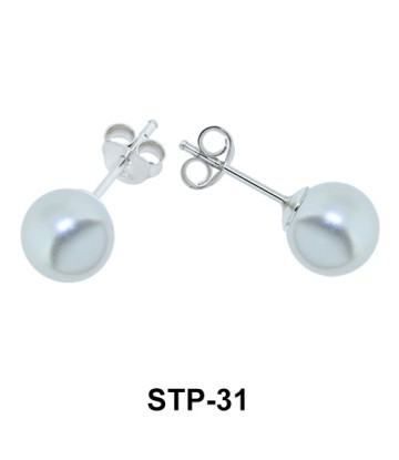 8 mm. White Pearl Stud Earring STP-31