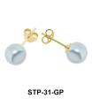 8 mm. White Pearl Stud Earring STP-31