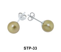 Stud Earring Orange Pearl STP-33