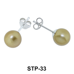 Stud Earring Orange Pearl STP-33