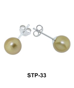 Stud Earring Orange Pearl STP-33