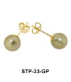 Stud Earring Orange Pearl STP-33