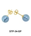 Stud Earring Dark Blue Pearl STP-35