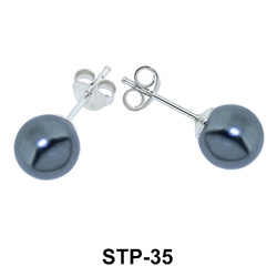 Stud Earring Dark Blue Pearl STP-35