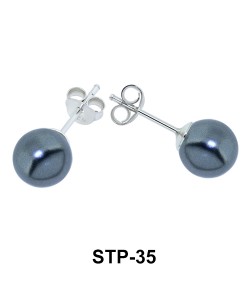 Stud Earring Dark Blue Pearl STP-35