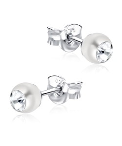 Pearl with Stone Stud Earring STPJ-40