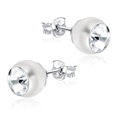 Pearl with Stone Stud Earring STPJ-41