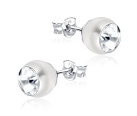 Pearl with Stone Stud Earring STPJ-41