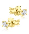 Round CZ 3 mm. Stud Earrings STS-150-3