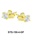 Round CZ 4 mm. Stud Earrings STS-150-4