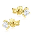 CZ Square 3mm. Stud Earrings STS-152-3