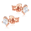 CZ Square 3mm. Stud Earrings STS-152-3