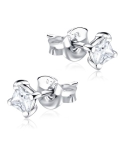 CZ Square 3mm. Stud Earrings STS-152-3