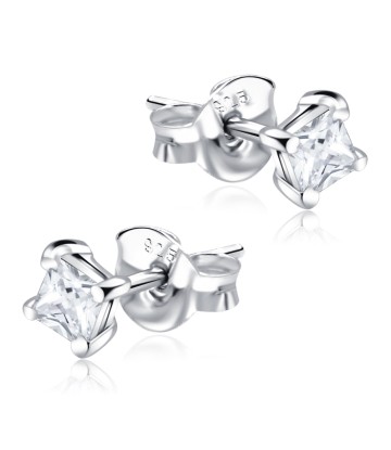 CZ Square 3mm. Stud Earrings STS-152-3