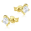 CZ Square 4mm. Stud Earrings STS-152-4