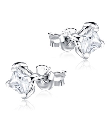 CZ Square 4mm Stud Earrings STS-152-4