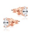 CZ Oval Stud Earrings STS-153