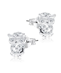 Stone Studded Owl Stud Earrings STS-210